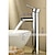 abordables Classiques-Robinet d&#039;évier de salle de bain, style campagnard en laiton chromé mitigeur monotrou robinets de bain avec interrupteur chaud et froid et valve