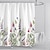 baratos Cortinas De Chuveiro Top Venda-cortina de chuveiro com ganchos, flores de plantas tecido padrão lavanda decoração para casa banheiro cortina de chuveiro impermeável com gancho luxo moderno