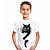 tanie chłopięce koszulki 3D-Dla chłopców Podkoszulek Krótki rękaw Podkoszulek Zwierzę Kot Druk 3D Aktywny Poliester Dzienne zużycie Dzieci 4-12 lat Grafika drukowana 3D Regularny Koszula