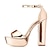 cheap Women&#039;s Sandals-Women&#039;s Heels Sandals Platform Sandals Ankle Strap Sandals Solid Colored Buckle Ankle Strap Heel Peep Toe Patent Leather Buckle Silver Gold