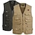 cheap Tees &amp; Shirts-Men&#039;s Fishing Vest Hiking Vest Sleeveless Vest / Gilet Jacket Top Outdoor Quick Dry Lightweight Breathable Multi Pockets Autumn / Fall Spring Army Green 502 Army Yellow 502 Khaki 502 Hunting Fishing