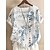 cheap Plus Size Tops-Women&#039;s Plus Size Tops Leaf Blouse Shirt Short Sleeve Basic Crewneck Cotton Daily Going out Spring Summer Light Yellow White