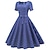 baratos Vestidos-Vestidos de Poá Anos 1950 Trajes de Grease Vestido de Coquetel Vestido Vestido Rockabilly Vestido Flare Vestido de Poá Decote Quadrado Vestido Fancy Feminino Natal Halloween Carnaval Férias Retorno