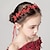 זול בנדנות וקשתות-ילדים כיסוי ראש לילדים תינוקות פרח אדום שמלת כיסוי ראש נסיכת יום הולדת קלועה אביזרי שיער ראש ילדה סרט להראות פרח