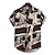 preiswerte Hawaiihemden mit Revers für Herren-hawaiianisches Hemd im ethnischen Stil der Männer lose Kurzarm lässig Knöpfe Strandparty Urlaub Tops (mehrfarbig, xxl)