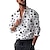 billige grafiske skjorter til mænd-Herre Skjorte Grafisk skjorte Prikker Krave Sort Hvid Blå Lilla Gade Afslappet Langærmet Tøj Mode Gade Designer Afslappet
