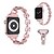 baratos Pulseiras de Apple Watch-pulseira de relógio inteligente compatível com pulseiras de relógio apple 38mm 40mm 42mm 44mm série iwatch se / 6/5/4/3/2/1. pulseira pulseira de metal cravejada de diamantes brilhantes (rosa, 38 mm