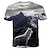 お買い得  動物とマペット-メンズヒップスターウルフ3DプリントTシャツプリント半袖ファッションサマーティー（ブルー、2xl）3Dアニマルプラスサイズラウンドネックデイリーホリデートップス