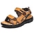 levne Pánské sandály-pánské kožené sandály letní ploché sandály outdoor turistika sandály sportovní sandály plážové denní prodyšné neklouzavé boty černá žlutá hnědá