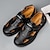 hesapli Erkek Sandaletleri-Erkek Sandaletler Düz Sandalet Balıkçı Sandalet Rahat Sandalet Günlük Atletik Yürüyüş Nappa Deri Siyah Kahverengi Yaz