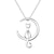 Недорогие Колье-Серебряное ожерелье с подвеской в виде полумесяца и кошки из стерлингового серебра