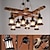 Недорогие Люстры-фонари-светодиодный подвесной светильник, винтажная люстра из дерева, 8 ламп, 100 см, промышленный деревянный металлический ретро стеклянный абажур, подходящий для бильярдного стола, кухонный островной бар, регулируемая по высоте люстра e27 ac220v e26 ac110v