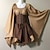 cheap Anime Cosplay-Princess Medieval Cocktail Dress Vintage Dress Dress All Seasons Women&#039;s Costume Green / Black / Black / Brown Vintage Cosplay Long Sleeve Party / Cocktail Festival Short / Mini