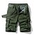 baratos Clássico-Homens Bermuda Cargo Calção Shorts de Trilha Bolso multi Perna reta Cor Sólida Conforto Vestível Trabalho Diário Roupa de rua Casual ダークカーキ Micro-Elástica