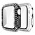 cheap Smartwatch Case-Smart watch Case 2-pack compatible for apple watch case with screen protector 40mm series 6/5/4/se, bling cover diamonds rhinestone bumper protective frame for iwatch girl women (clear/black)
