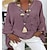 cheap Plus Size Tops-Women&#039;s Plus Size Tops Blouse Shirt Floral Print Long Sleeve V Neck Spring Summer White Purple Blushing Pink Big Size XL XXL 3XL 4XL 5XL