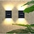 Недорогие Уличные светильники-2шт светодиодный уличный настенный светильник солнечный черный современная солнечная панель 2led уолл-стрит светодиодный свет мощность сад наружное освещение водонепроницаемый настенный светильник