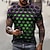 cheap Geometrical-Men&#039;s T shirt Tee Optical Illusion Crew Neck Round Neck Green Purple Light Green Rosy Pink Dark Purple 3D Print Plus Size Casual Daily Short Sleeve Clothing Apparel Vintage Streetwear Exaggerated