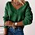 cheap Sweaters-Women&#039;s Pullover Sweater Jumper Knit Knitted V Neck Solid Color Home Daily Basic Elegant Winter Fall Green Black S M L / Long Sleeve / Casual / Regular Fit / Going out
