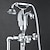 cheap Bathtub Faucets-Bathtub Faucet - Contemporary Antique Brass Free Standing Ceramic Valve Bath Shower Mixer Taps