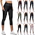 cheap Sports &amp; Outdoors-Women&#039;s Yoga Pants High Waist Tights Capri Leggings Bottoms Side Pockets Tummy Control Butt Lift Quick Dry Black Green Gray Yoga Fitness Gym Workout Winter Sports Activewear Skinny High Elasticity