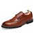 cheap Men&#039;s Oxfords-Men&#039;s Oxfords Brogue Printed Oxfords Dress Shoes Business Casual Classic Daily Party &amp; Evening Leather Synthetics Non-slipping Height-increasing Wear Proof Red Brown Black Fall Winter / British