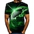 baratos Camisetas &amp; Regatas Masculinas-Homens Unisexo Camisetas Camiseta Impressão 3D Imprimir Gráfico Interestelar Tamanho Grande Decote Redondo Casual Diário Manga Curta Blusas Vintage Inovador Verde Azul Roxo