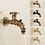 abordables Robinetteries de lavabo-Robinet d&#039;eau de machine à laver de style rétro de luxe avec extrémité filetée, robinet de lavabo à un trou à poignée unique en laiton antique noir bronze huilé, robinet extérieur avec valve en