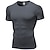 cheap Running Tops-YUERLIAN Men&#039;s Compression Shirt Running Shirt Tee Tshirt Top Athletic Athleisure Spandex Quick Dry Breathable Soft Fitness Gym Workout Running Jogging Training Sportswear Solid Colored Dark Grey