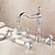 abordables Robinets pour baignoire-robinet de baignoire - contemporain chrome baignoire romaine robinet céramique mitigeur bain douche / trois poignées deux trous