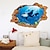baratos Adesivos de Parede 3D-3D quebrado parede mundo submarino golfinho casa decoração de fundo do quarto das crianças pode ser removida adesivos