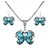 cheap Jewelry Sets-fashion retro turquoise jewelry set earrings necklace set