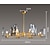 abordables Lámparas de araña-Lámpara de araña de cristal de luz colgante led diseño único estilo nórdico de cobre 4 6 8 12 cabezas 220-240v 110-120v