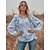 preiswerte Basic-Damenoberteile-Women&#039;s Blouse Plain Street Daily Blouse Long Sleeve U Neck Basic Essential Fashion Blue S / Summer