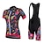 cheap Women&#039;s Clothing Sets-Malciklo Women&#039;s Short Sleeve Cycling Jersey with Bib Shorts Black Orange+White White Floral Botanical Plus Size Bike Clothing Suit Breathable 3D Pad Quick Dry Anatomic Design Sports Bamboo-carbon