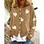 cheap Sweaters &amp; Cardigans-Women&#039;s Cardigan Sweater Jumper Ribbed Knit Patchwork Print Regular Open Front Heart Daily Stylish Elegant Lantern Sleeve Winter Black Blue S M L