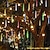 abordables Guirlandes Lumineuses LED-lumières de pluie de pluie de météores led solaires extérieures guirlandes lumineuses lumière de jardin étanche 8 tubes 144 leds pour arbre de jardin décoration colorée éclairage paysager