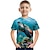 baratos camisetas 3d menino-Para Meninos Camiseta Manga Curta Camisa Camiseta Gráfico Animal Impressão 3D Ativo Poliéster Raiom Infantil 3-12 anos Gráfico impresso em 3D Camisa