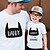 cheap Tops-Dad and Son T shirt Tops Cotton Letter Sport Print White Gray Red Short Sleeve Daily Matching Outfits / Summer / Cute