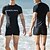 halpa Ihottumavartiot-Miesten Rashguard-uimapuku UPF50+ Nopea kuivuminen Lyhythihainen Uima-asut Uimapuku 2-osainen Uinti Lainelautailu Tilkkutäkki Kesä
