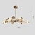tanie Żyrandole-Wisiorek led żyrandol nowoczesny złoty 6 8 10 12 głowice projekt pierścienia miedziana kula mosiądz nowoczesny 220-240v 110-120v