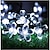 Недорогие LED ленты-светодиодные солнечные уличные гирлянды 7m-50leds 12m-100leds садовый декор сказочные огни наружные водонепроницаемые 8 режимов подвесной цветок гирлянды на солнечной энергии для рождественской елки