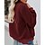 cheap Basic Collection-Women&#039;s Teddy Coat Regular Oversized Coat Black Gray Pink Wine Army Green Sporty Street Spring &amp;  Fall Zipper Stand Collar Regular Fit S M L XL XXL / Cotton Blend / Wet and Dry Cleaning / Daily