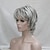 cheap Older Wigs-Synthetic Wig Wavy Pixie Cut Layered Haircut With Bangs Wig Gray Short Grey Red Synthetic Hair 6 inch Women&#039;s Highlighted / Balayage Hair Red Gray