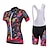 cheap Women&#039;s Clothing Sets-Malciklo Women&#039;s Short Sleeve Cycling Jersey with Bib Shorts Black Orange+White White Floral Botanical Plus Size Bike Clothing Suit Breathable 3D Pad Quick Dry Anatomic Design Sports Bamboo-carbon