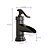 billige Klassisk-Håndvasken vandhane - Vandfald Olie-gnides Bronze Centersat Enkelt håndtag Et HulBath Taps / Ja / Messing / Messing / Messing / Ja