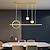 abordables Éclairages grappe-suspension led îlot de cuisine lumière moderne noir or 80cm lanterne desgin suspension en métal finitions peintes moderne 220-240v 110-120v