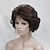cheap Older Wigs-Dark Brown Short Curly Wavy Wig with Hair Bangs 100% Imported Premium Synthetic Fashion Brown Hair Wigs for Women