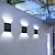 billige Udendørsvæglamper-2stk ledet udendørs væglys sol sort moderne solcellepanel 2led wall street led lys magt have udendørs belysning vandtæt væglampe lys op og ned