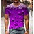 저렴한 남성 티셔츠&amp;탱크 탑-남성용 남여 공용 티셔츠 T 셔츠 3D 인쇄 그래픽 버블 맥주 라운드 넥 일상 주말 프린트 짧은 소매 탑스 베이직 스트리트 쉬크 클로버 화이트 퍼플